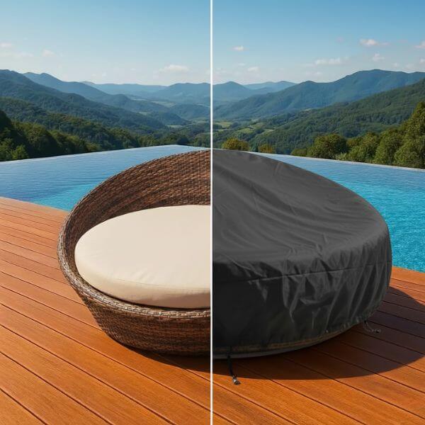 Capa para Sofá Redondo de Jardim Chaise Impermeável UV