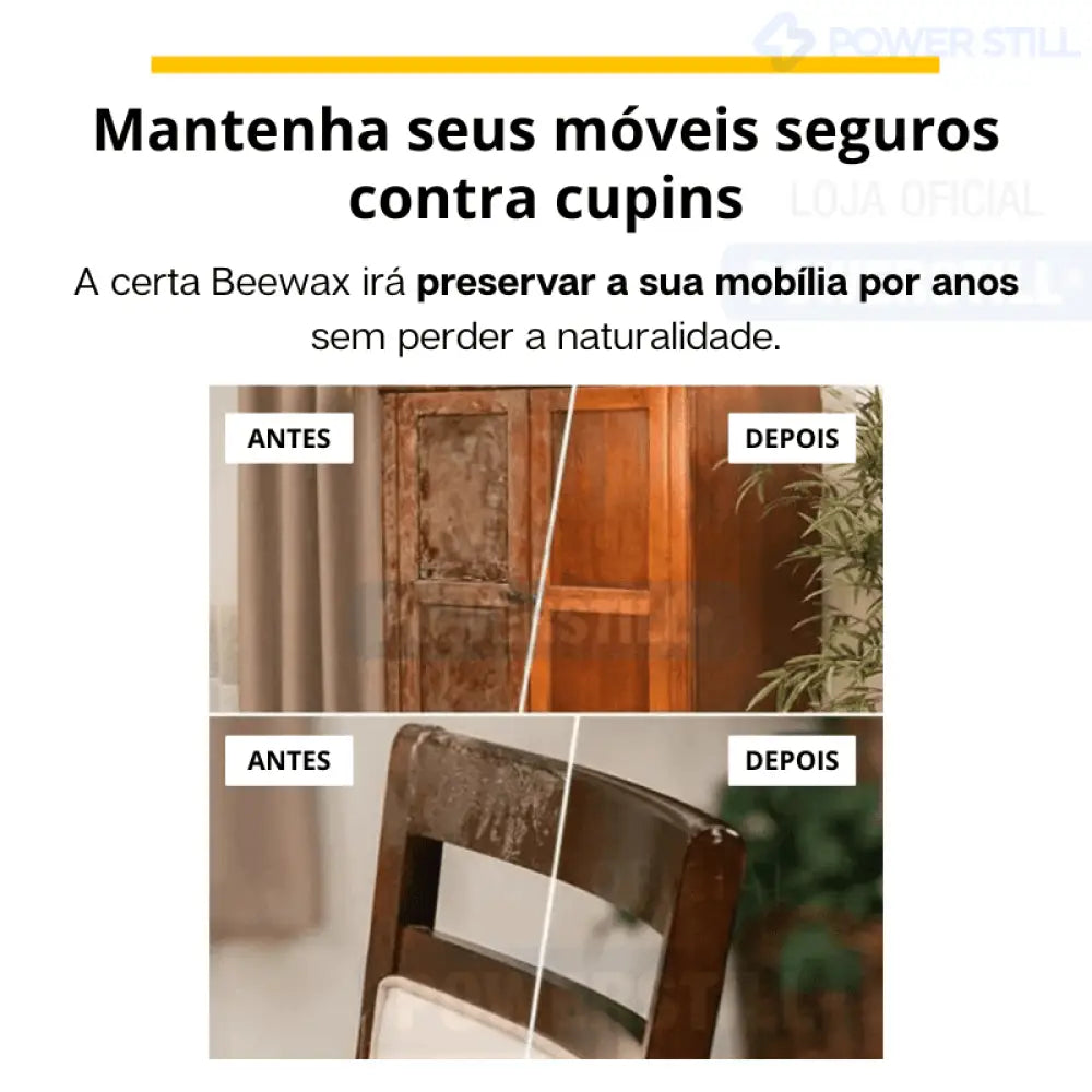 BeeWax® - Cera de Mel para Polimento de Madeiras e Combate de Cupins - Powerstill