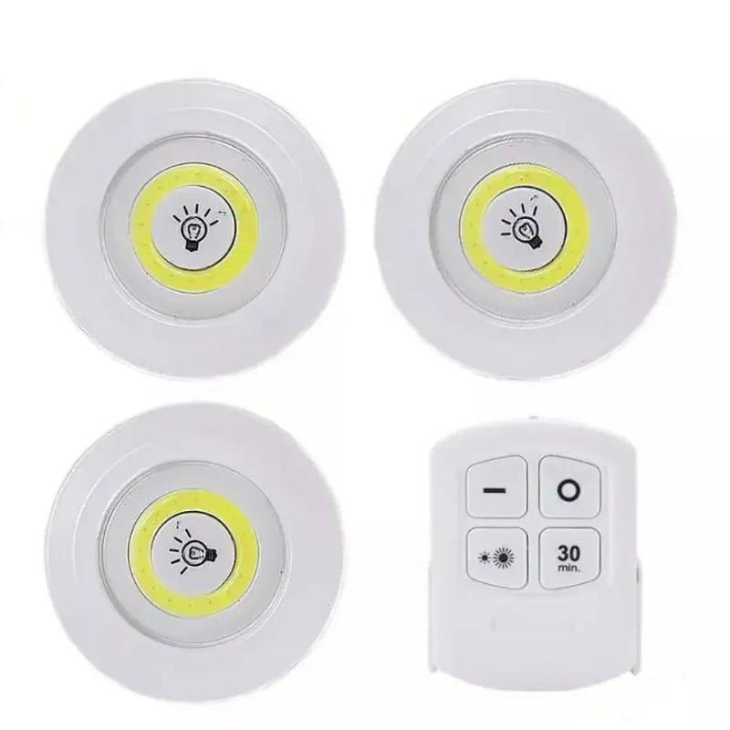 Kit com 3 Luminárias Led Sem Fio com Controle Remoto - Powerstill