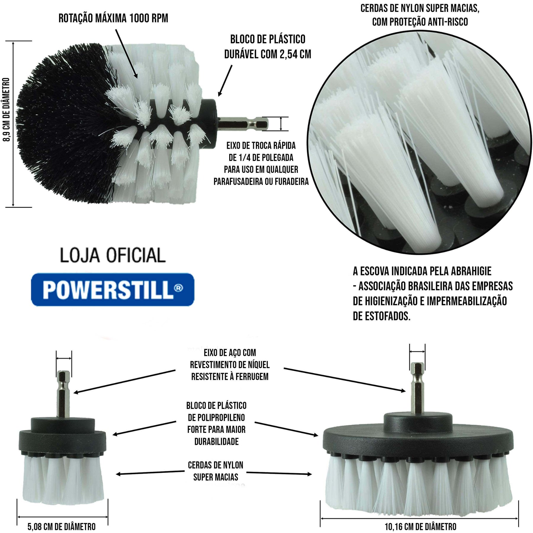 Escovas Rotativa para Estofados e Carpetes ProSMF Powerstill - powerstill