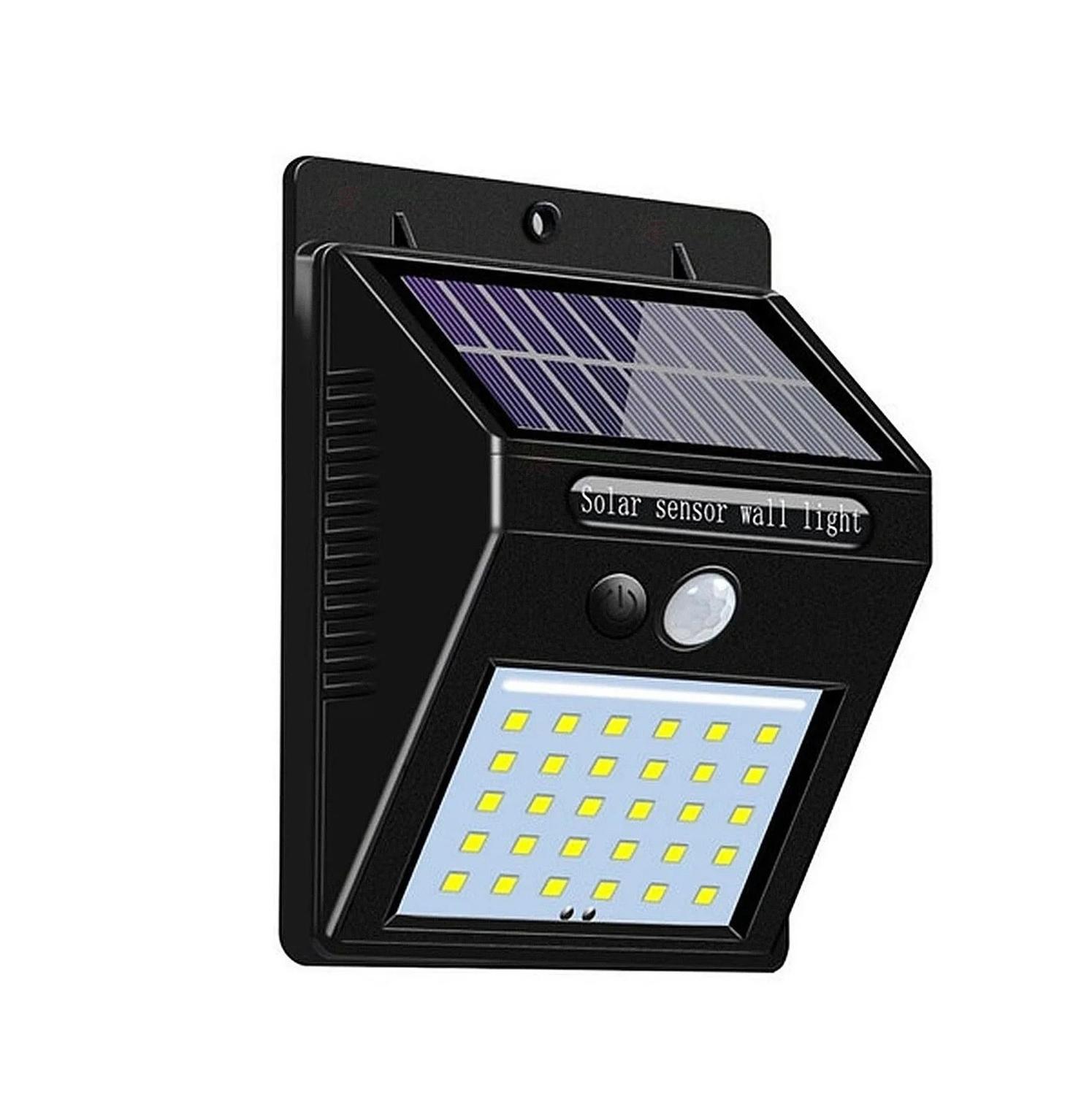 Luminária de Parede Led com Sensor de Presença e Energia Solar - 30 Leds