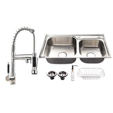 Kit Cuba Dupla Aço Inox Gourmet Torneira Monocomando