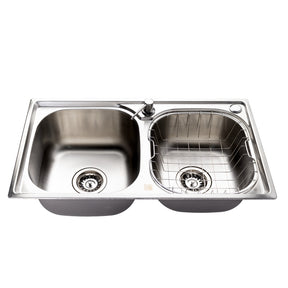 Kit Cuba Dupla Aço Inox Gourmet Torneira Monocomando