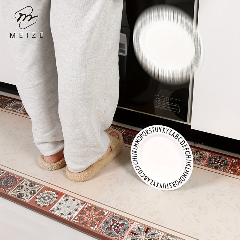 Tapete para Cozinha Antiderrapante Retangular Floral