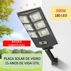 Luminária Solar 300W Externa com Sensor e Controle Remoto
