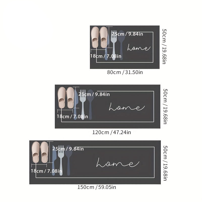 Tapete Para Cozinha Antiderrapante Retangular Couro Sintético Home