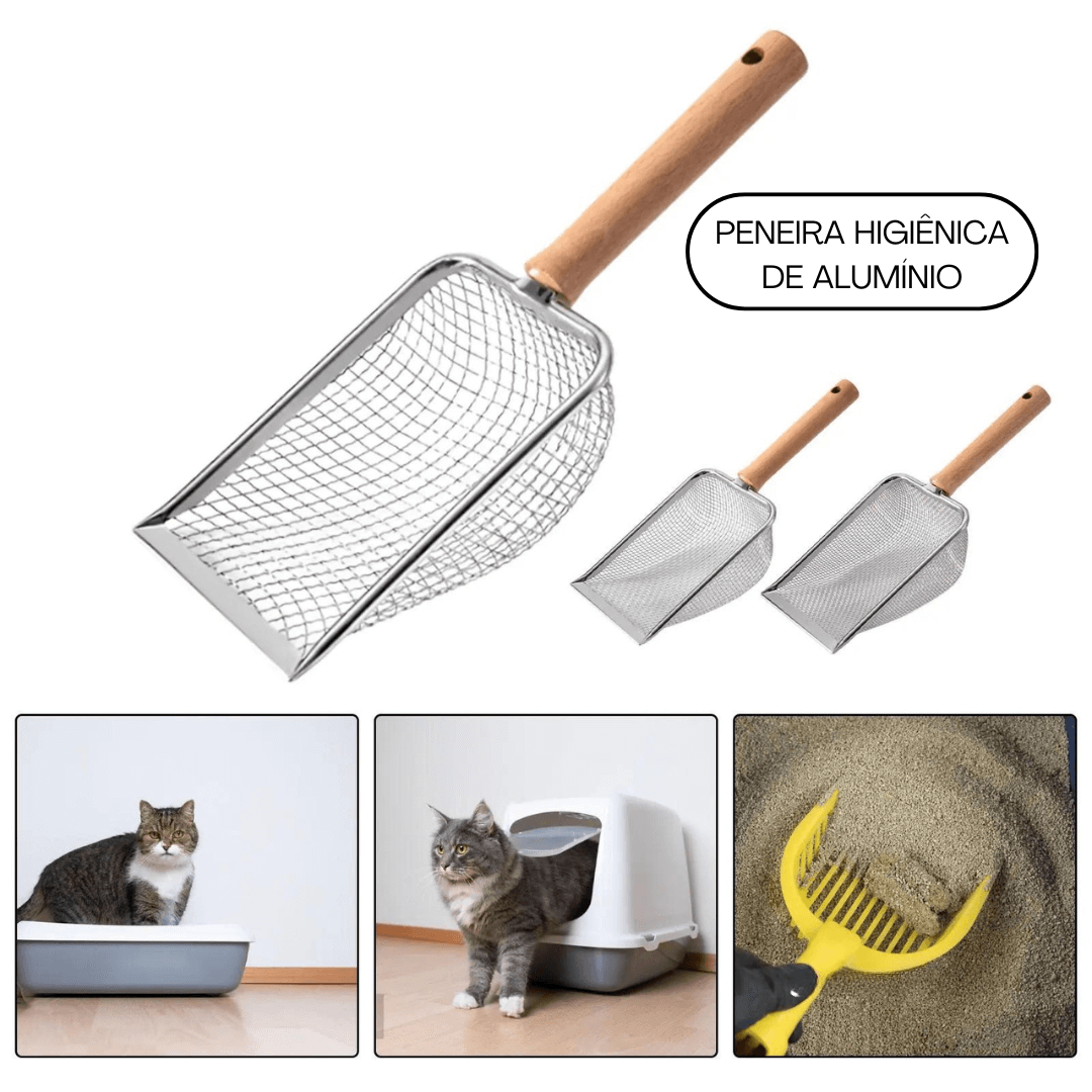 kit 3 Peneiras Higiênica de Alumínio para Gatos