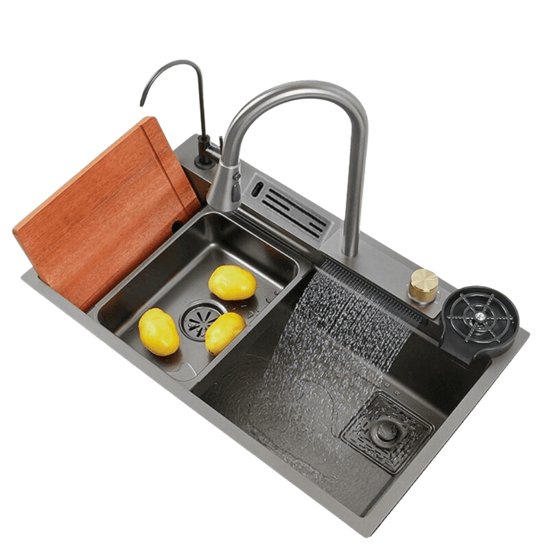 Cuba de Cozinha Gourmet Cascata com Torneiras e Acessórios Powerstill