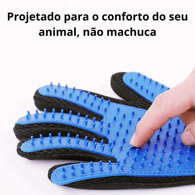 Luva Escova Nano Magnética Tira Pelos Dos Pets