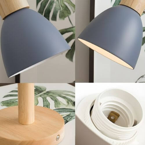 Arandela Nórdica Madeira e Cinza Lumiére