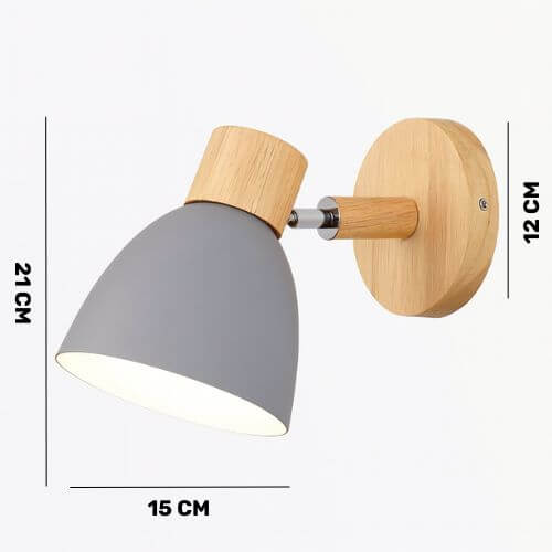 Arandela Nórdica Madeira e Cinza Lumiére