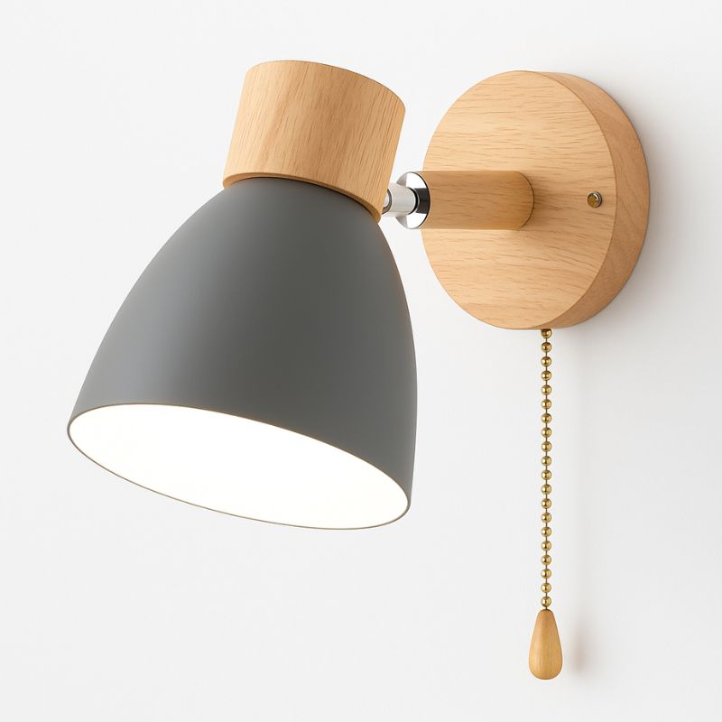 Arandela Nórdica Madeira e Cinza Lumiére