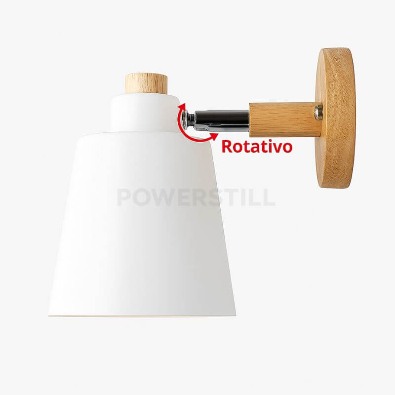 Arandela de Parede Wooden Com Interruptor