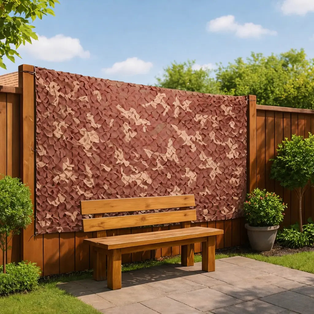 Rede Camuflada Militar para Decoração de Jardim