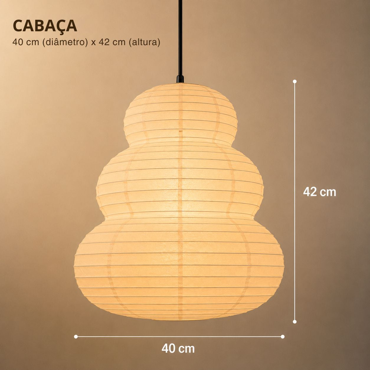 Luminária Pendente Japandi em Papel de Arroz Design Minimalista