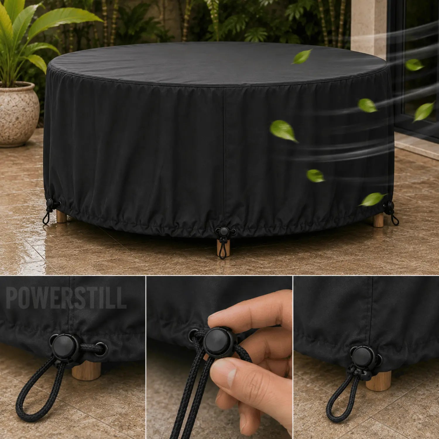 Capa Impermeável Redonda para Mesa e Cadeiras Externas Powerstill
