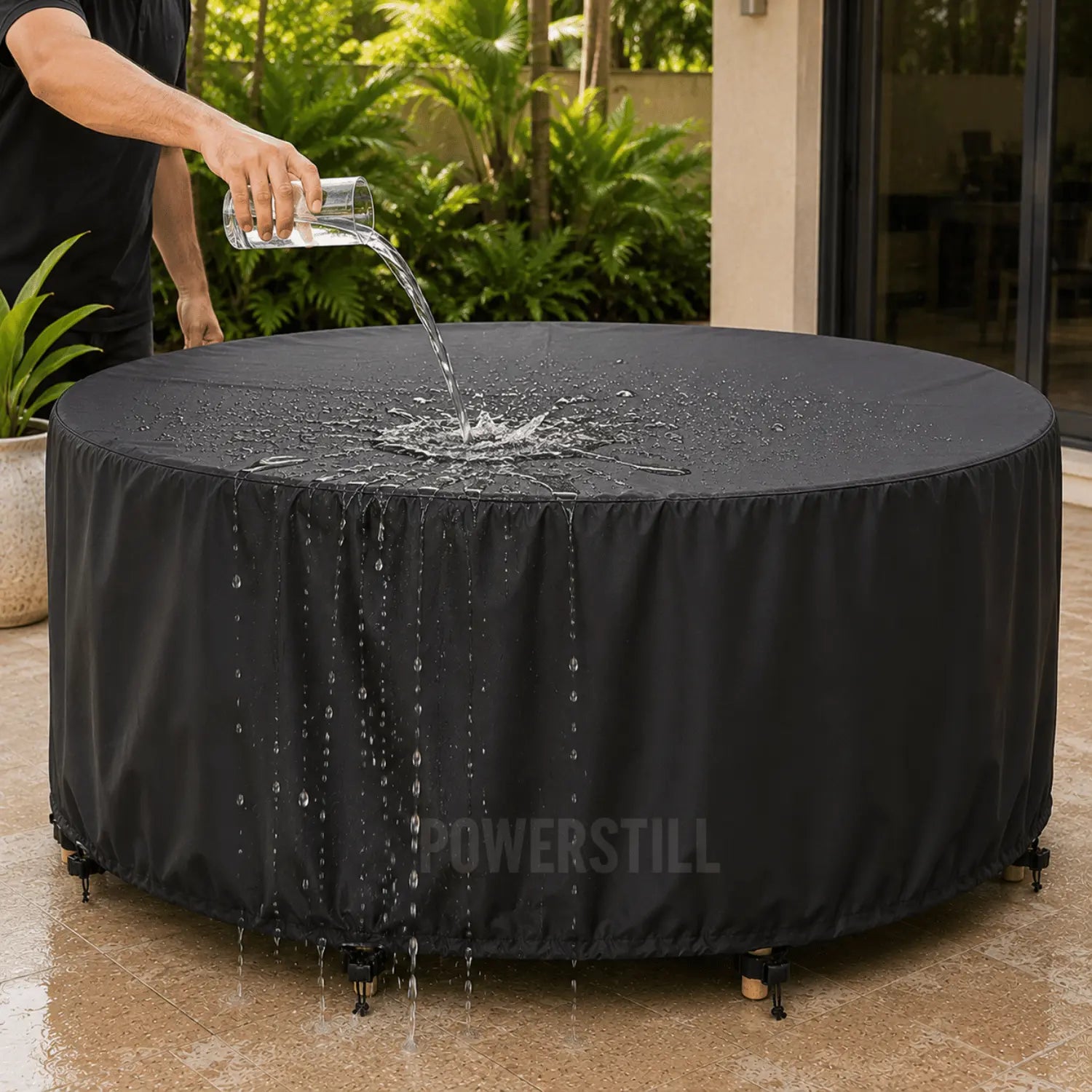 Capa Impermeável Redonda para Mesa e Cadeiras Externas Powerstill