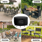 Capa Impermeável Redonda para Mesa e Cadeiras Externas