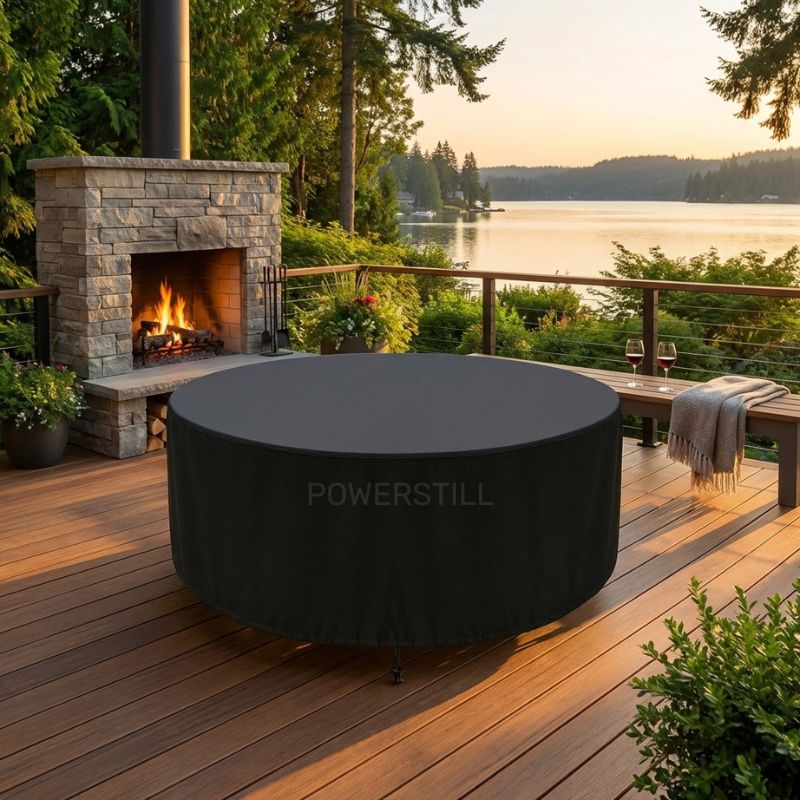 Capa Impermeável Redonda para Mesa e Cadeiras Externas