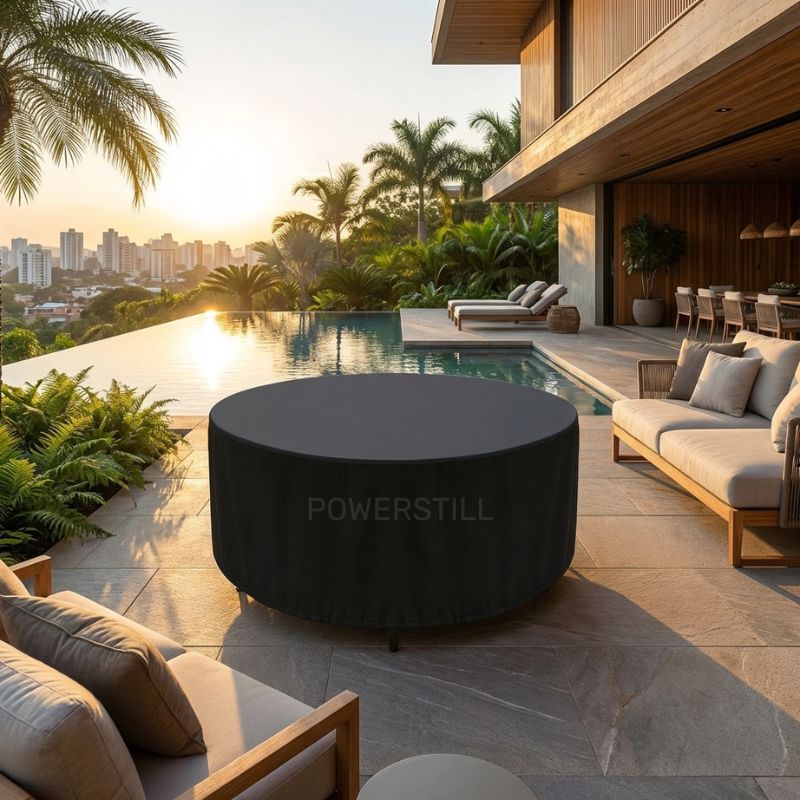 Capa Impermeável Redonda para Mesa e Cadeiras Externas