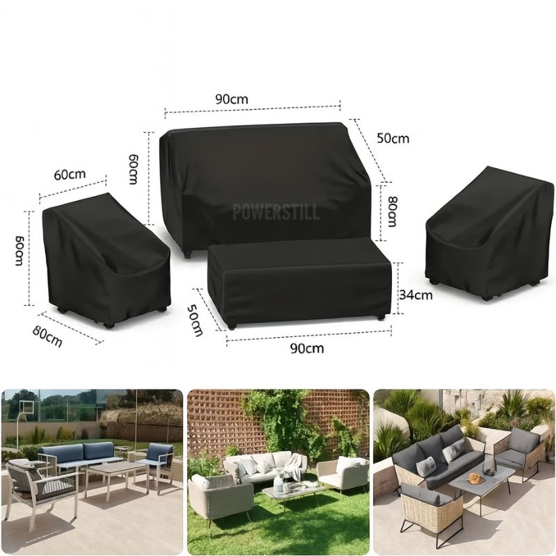 Capa Impermeável para Móveis de Jardim (Kit com 4 Peças)
