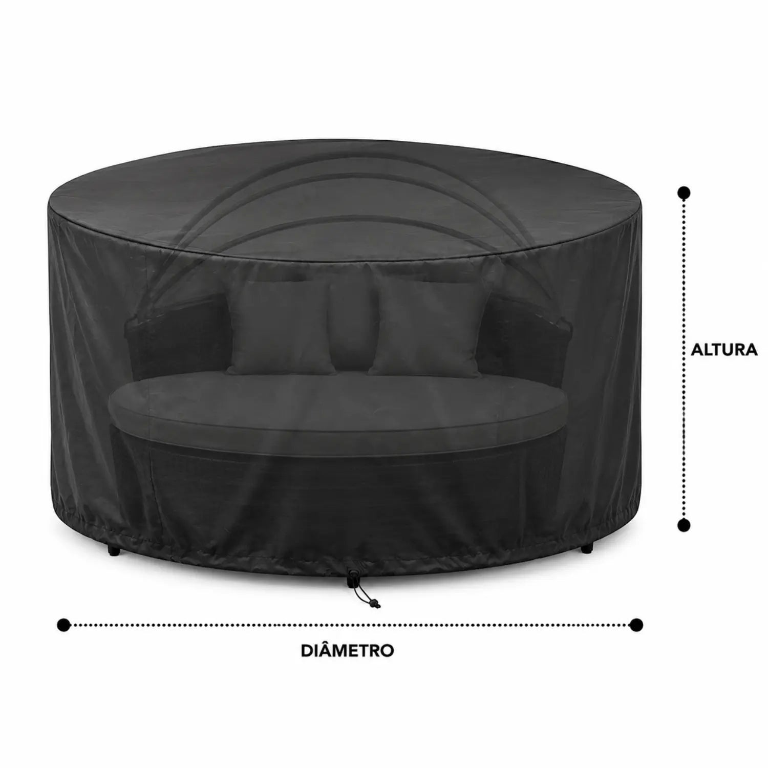 Capa Impermeável para Sofá Redondo (Tipo Chaise/Daybed) Powerstill