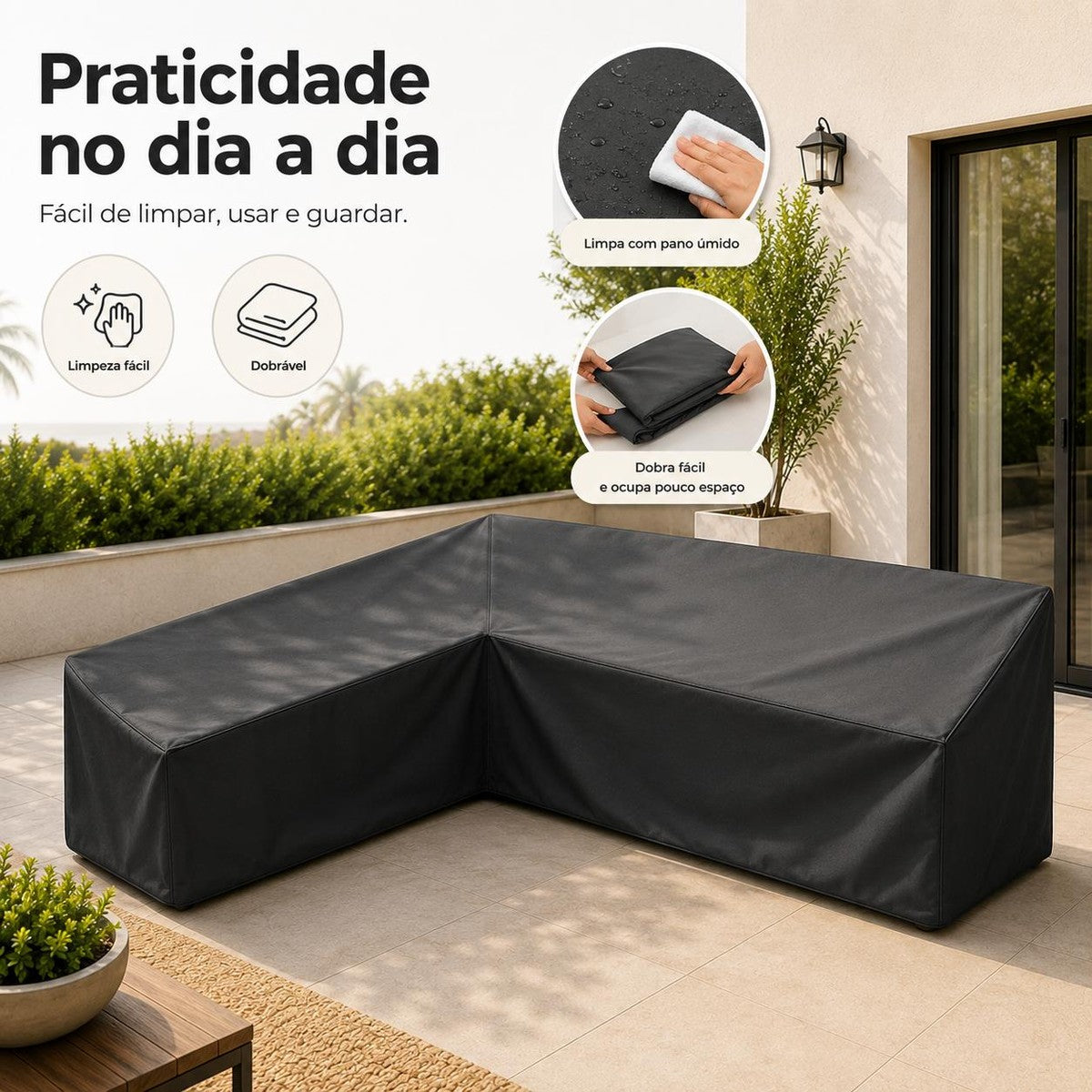 Capa Impermeável para Sofá em L Sofá de Canto