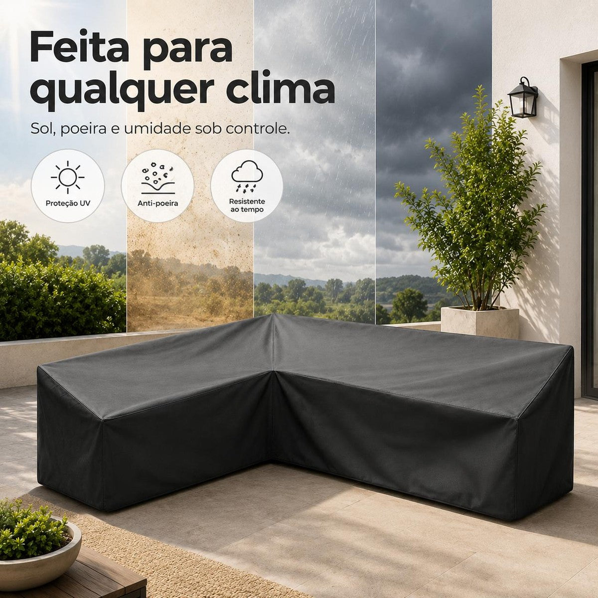 Capa Impermeável para Sofá em L Sofá de Canto