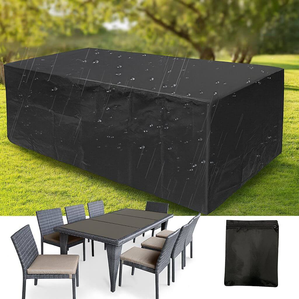Capa Impermeável Retangular para Móveis Externos Preta