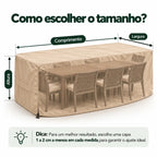 Capa bege para mesa e cadeiras de área externa Oxford 420D