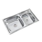 Cuba Dupla para Cozinha Gourmet Aço Inox C/Acessórios 78x43