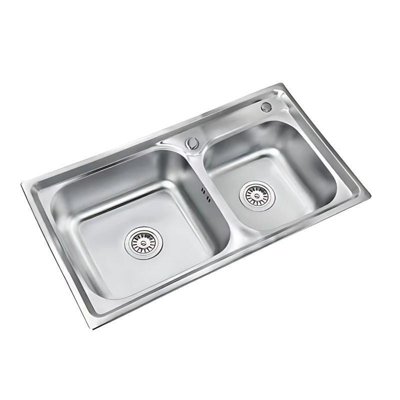 Cuba Dupla para Cozinha Gourmet Aço Inox C/Acessórios 78x43