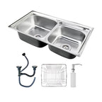 Cuba Dupla para Cozinha Gourmet Aço Inox C/Acessórios 78x43