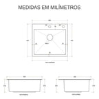 Cuba Gourmet Inox Premium com Escorredor Extensível 60x45