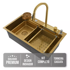 Cuba Cozinha Gourmet Cascata Torneira Lavador Copos
