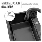 Cuba Cozinha Gourmet Cascata Torneira Lavador Copos
