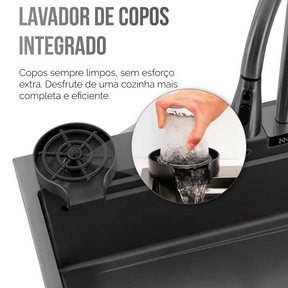 Cuba Cozinha Gourmet Cascata Torneira Lavador Copos