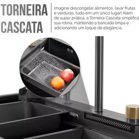 Cuba Cozinha Gourmet Cascata Torneira Lavador Copos