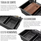Cuba Cozinha Gourmet Cascata Torneira Lavador Copos