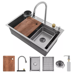 Cuba Cozinha Gourmet Cascata Torneira Lavador Copos
