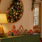 Decoração de Natal Vila de casas 5 peças