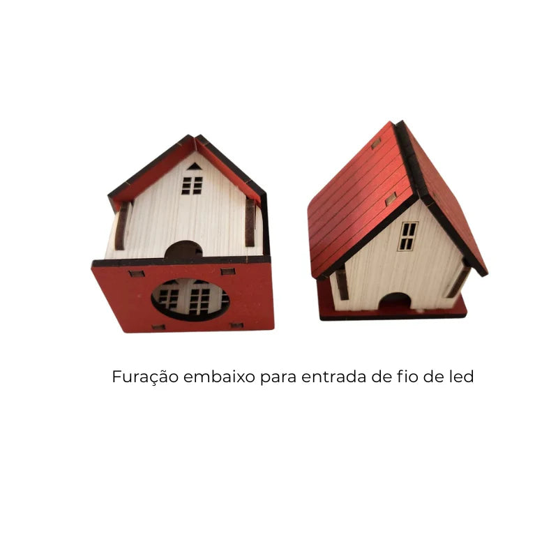 Decoração de Natal Vila de casas 5 peças