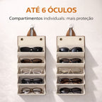 Estojo Porta Óculos Dobrável para Viagem Marrom
