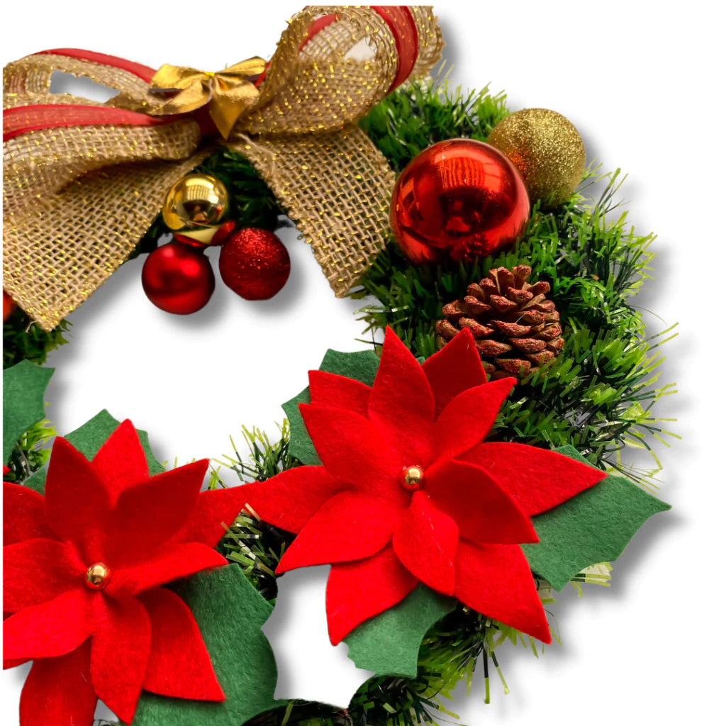 Guirlanda de Natal Grande 40cm Artesanal Luxo + Brinde