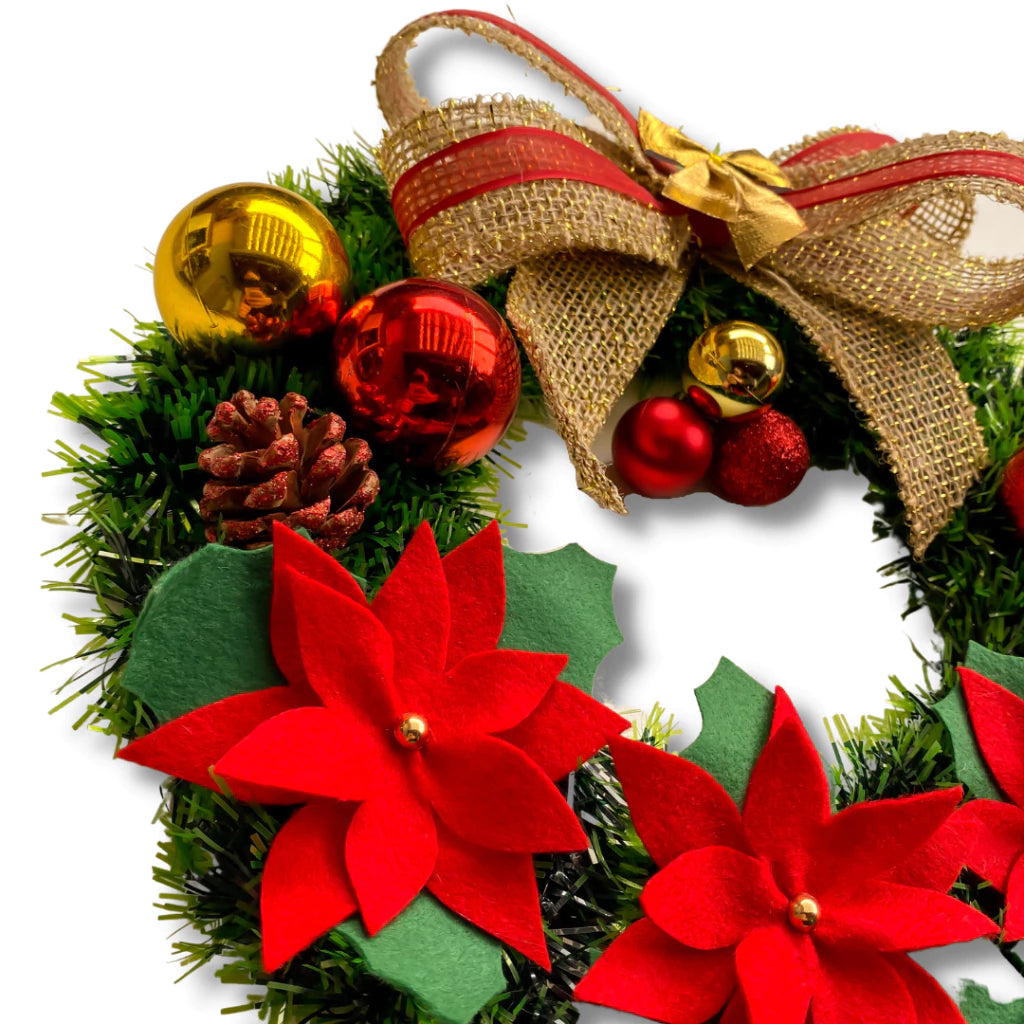 Guirlanda de Natal Grande 40cm Artesanal Luxo + Brinde