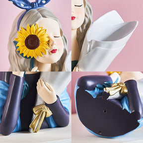 Escultura Boneca Decorativa Lilly Monalisa Vaso