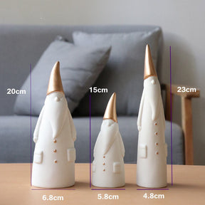 Kit 3 Enfeites de Natal Escandinavo com Pai Noel Decorativo