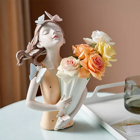 Busto Decorativo Lili Butterfly Flores Estatueta - Loja Powerstill