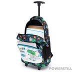 Aventura escolar garantida com o Kit Mochila Dino Espacial de Rodinhas. Inclui lancheira térmica e estojo. Resistente, prático e ideal para meninos. Compre já!
