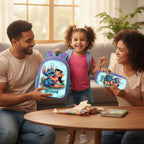 Kit escolar completo Lilo & Stitch com mochila de rodinha ergonômica, lancheira térmica e estojo duplo. Durabilidade e magia para sua filha.